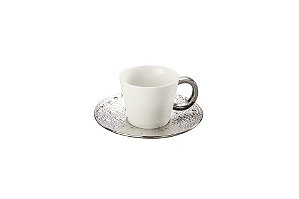 CJ 6 XÍCARAS P/CHÁ C/PÍRES  PORCELANA SUPER WHITE DROP 200ml