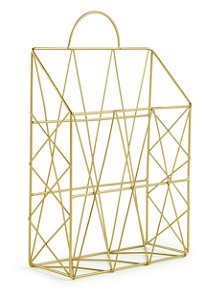 PORTA-REVISTAS DOURADO EM METAL