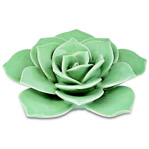 FLOR VERDE EM CERAMICA