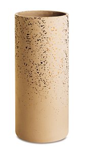 VASO ROSA E DOURADO EM CIMENTO