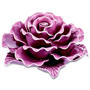 FLOR ROSA EM CERAMICA