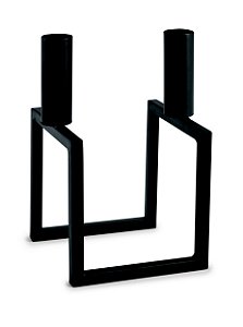 PORTA-VELAS PRETO EM METAL