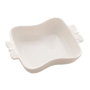 PORTA ANÉIS DE PORCELANA BUTTERFLY BRANCO 15,5x12x4cm