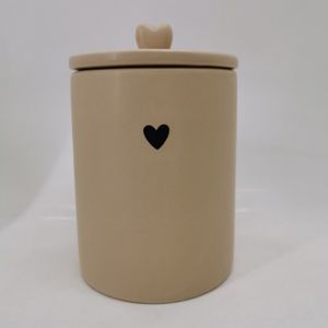 POTICHE DECORATIVO CERÂMICA C/TAMPA BAMBU HEART 10x10x13cm