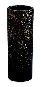 VASO PRETO E DOURADO EM CIMENTO