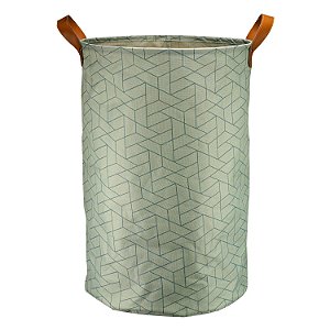 CESTO DE ROUPA SUJA REDONDO CHEVRON COM ALÇA M - 30 x 50 cm