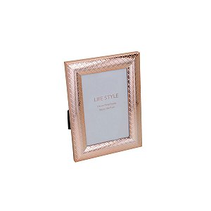 PORTA RETRATO DE AÇO ROSÉ LOSANGO 15x20cm