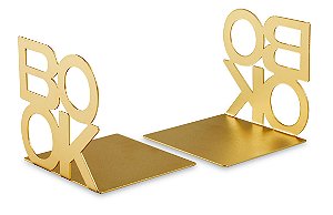 APARADOR DE LIVROS DOURADO EM METAL