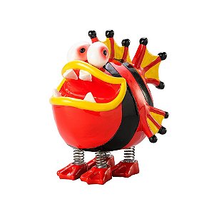 COFRE DIVERTIDO PEIXE MONSTRO VERMELHO 15,5cm