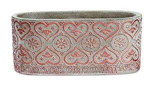 KIT FLOREIRA CINZA E COBRE EM CIMENTO - 2 PCS