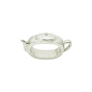 CJ 4 ANÉIS P/GUARDANAPO  ZAMAC SILVER PLATED TEAPOT 6,8x4,5