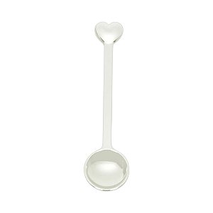 CJ 6 COLHERES DE ZAMAC SILVER PLATED HEART 10cm