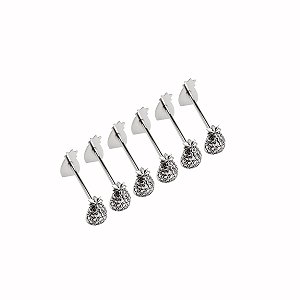 CJ 6 SCANSOS TALHERES ZAMAC SILVER PLATED PINEAPPLE 8,5x2x3