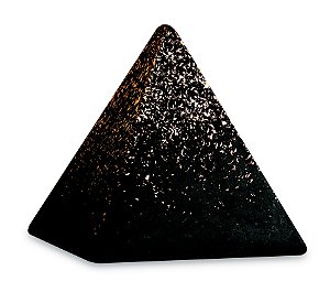 ESCULTURA PRETA E DOURADA EM CIMENTO