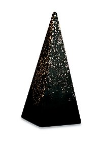 ESCULTURA PRETA E DOURADA EM CIMENTO