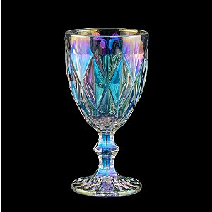 CJ 6 TAÇAS P/ÁGUA DE VIDRO DIAMOND RAINBOW 325ml