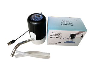 BOMBA ELÉTRICA PLÁSTICO AÇO INOX P/GALÃO ÁGUA 13,5x9x8cm