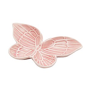 DECOR DE CERÂMICA BORBOLETA ROSA 17,5x16,5cm