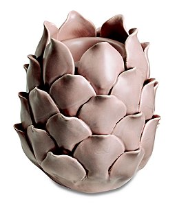 PORTA-VELAS ROSA EM CERAMICA