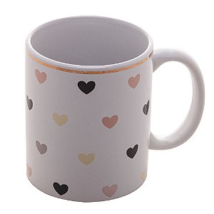 CANECA DE PORCELANA COLOR HEARTS 350ml