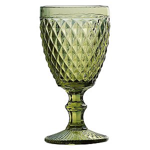 CJ 6 TAÇAS P/ÁGUA DE VIDRO BICO DE ABACAXI VERDE 325ml