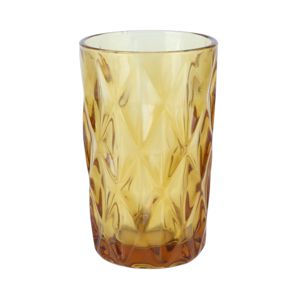 CJ 6 COPOS ALTOS DE VIDRO DIAMOND ÂMBAR 330ml