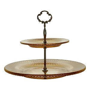 PORTA DOCE 2 ANDARES  CRISTAL RENAISSANCE ÂMBAR 18,5/31,5x24