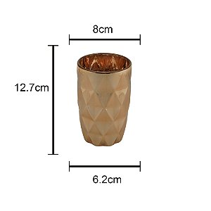 CJ 6 COPOS ALTOS DE VIDRO DIAMOND ROSÉ GOLDEN 350ml