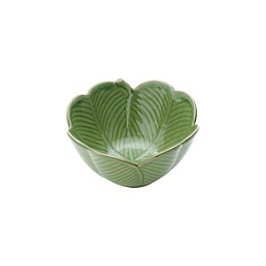 CENTRO DE MESA DE CERÂMICA BANANA LEAF VERDE 13x7cm