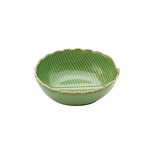 CENTRO DE MESA DE CERÂMICA BANANA LEAF VERDE 11,5x10x4,5cm