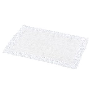 CJ 4 LUGARES AMERICANOS LINHO C/BORDA  CROCHÊ BRANCO 50x33