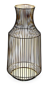 VASO PRETO E DOURADO EM METAL