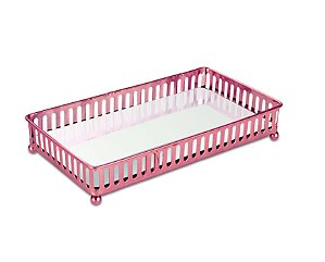 BANDEJA COBRE EM METAL COM ESPELHO