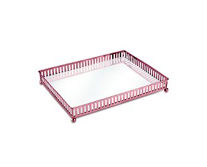 BANDEJA COBRE EM METAL COM ESPELHO