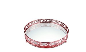 BANDEJA COBRE EM METAL COM ESPELHO