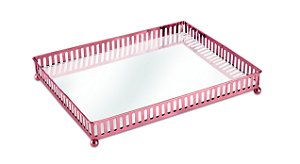 BANDEJA COBRE EM METAL COM ESPELHO