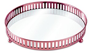 BANDEJA COBRE EM METAL COM ESPELHO