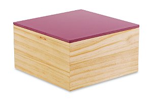 CAIXA ROSA EM MADEIRA