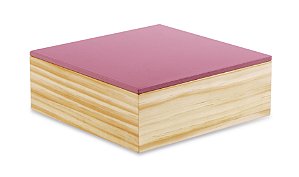 CAIXA ROSA EM MADEIRA