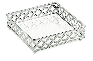 KIT BANDEJA PRATA EM METAL - 3 PÇS