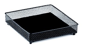 BANDEJA PRETA EM METAL COM ESPELHO PRETO