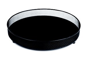 BANDEJA PRETA EM METAL COM ESPELHO PRETO