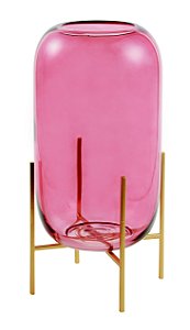 VASO MARSALA EM VIDRO COM SUPORTE