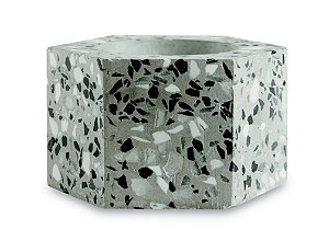 KIT PORTA VELAS AREIA EM CIMENTO - 3 PCS