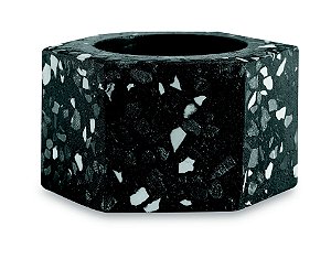 KIT PORTA VELAS PRETO EM CIMENTO - 3 PCS