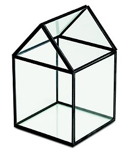 TERRARIO PRETO EM VIDRO E LATAO