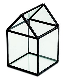 TERRARIO PRETO EM VIDRO E LATAO