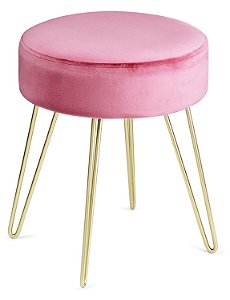 PUFE EM VELUDO E METAL