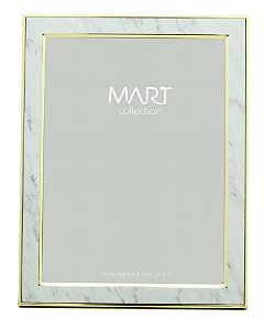 PORTA-RETRATO MARMORIZADO BRANCO EM METAL - 15X20