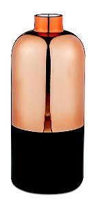 VASO ROSE GOLD E PRETO EM VIDRO